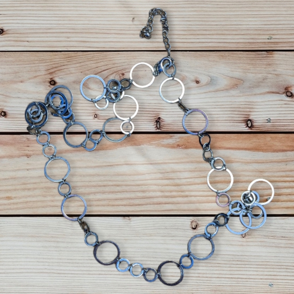 #28 Chicos silver-tone ringed necklace